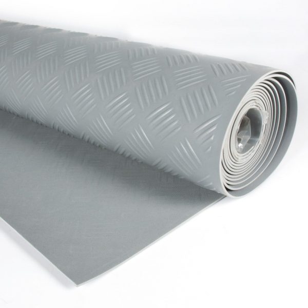 Suelo gris en 3mmx1400mm precio M Lineal Goma checker